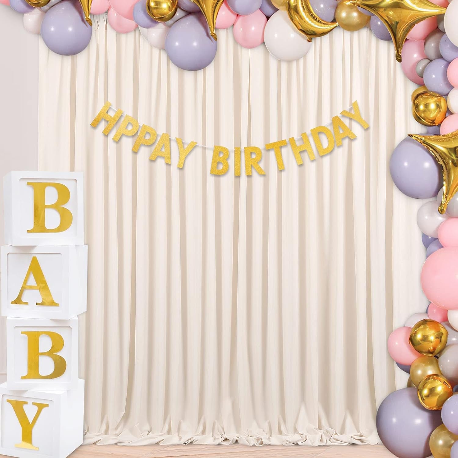 10Ft X 8Ft Champagne Backdrop Curtains for Parties Deep Champagne Backdrop Drape for Birthday Wedding 2 Panels 5Ft X 8Ft
