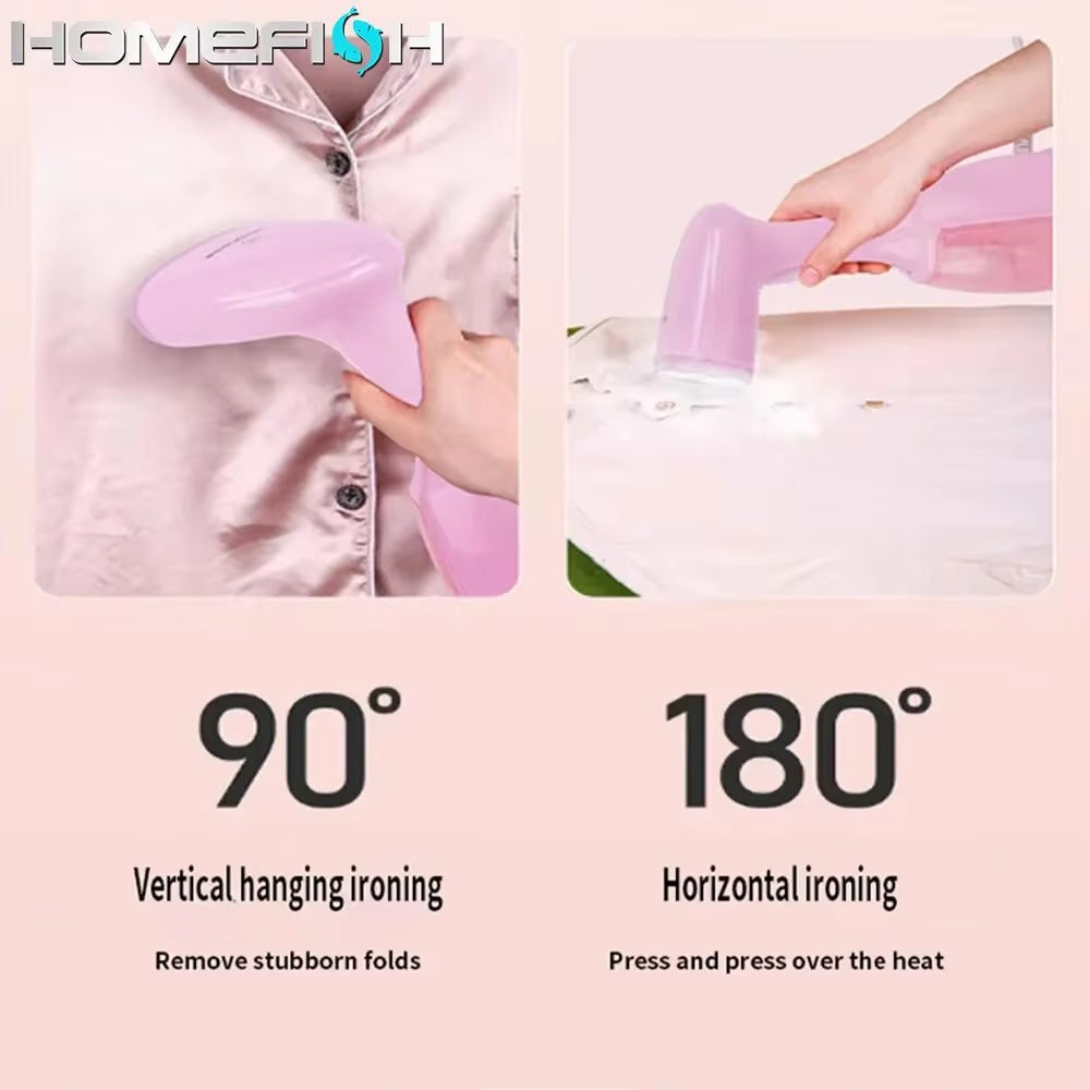 Powerful 1500W Handheld Fabric Steamer: 20 Second Heat-Up, 7 Holes, 280ml