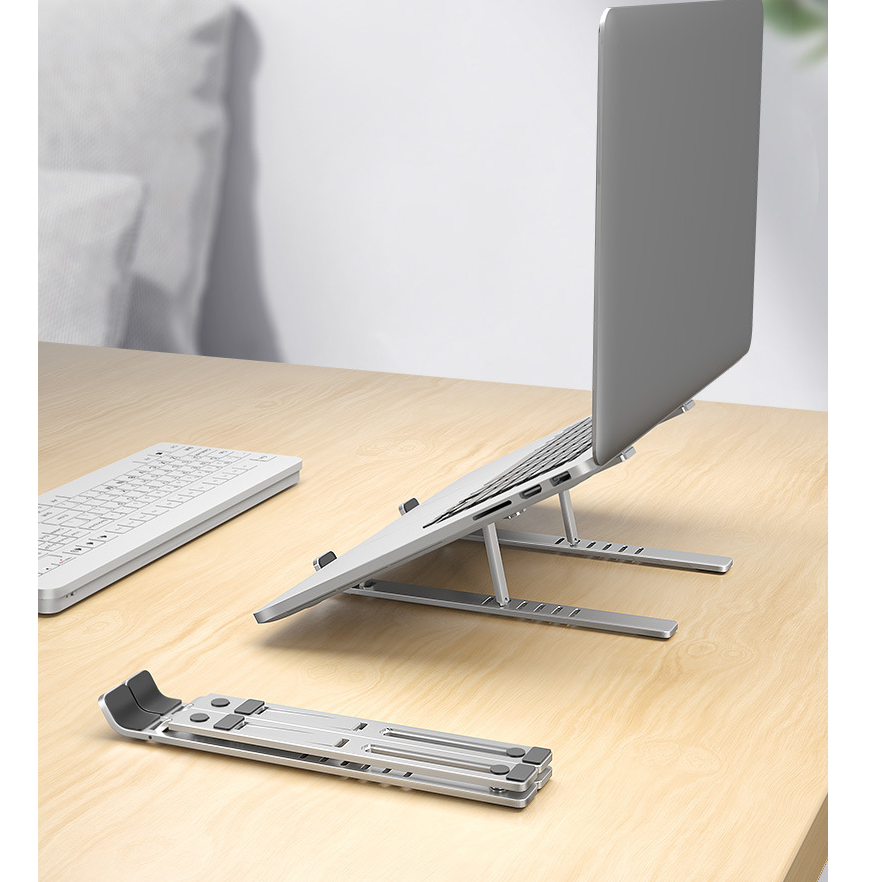 Portable Laptop Stand with Cooling Fan - Adjustable Ergonomic Desk Stand for Better Airflow