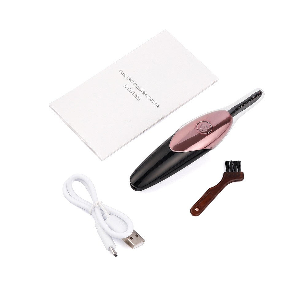 Mini Electric Heated Eyelash Curler Long Lasting Quick Heating Eyelash Brush