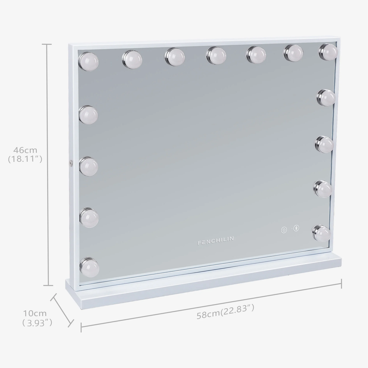 23x18 Inch Bluetooth Vanity Mirror with Lights - Tabletop & Wall Mount
