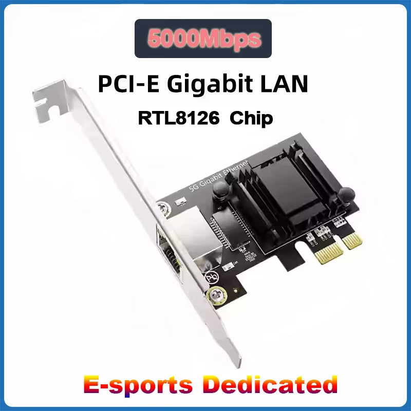 5Gbps Pcie to RJ45 Network Card RTL8126 Chip Gigabit Ethernet PCI Express Network Card for Desktop