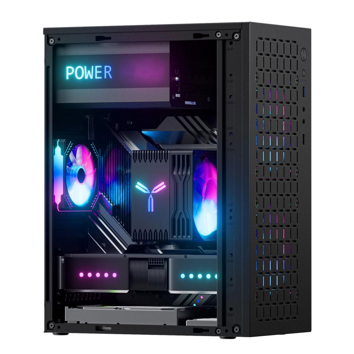 Micro ATX Case PC Case: MATX Case Mini PC ITX Desktop Computer Case Support M...