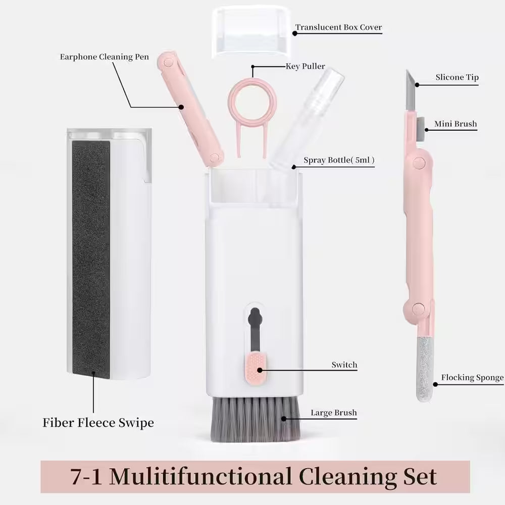 Laptop Keyboard Dust Cleaner Brush Set, 7-In-1 Electronics Dust Remover with Key Puller Multifunctional Cleaning Tool
