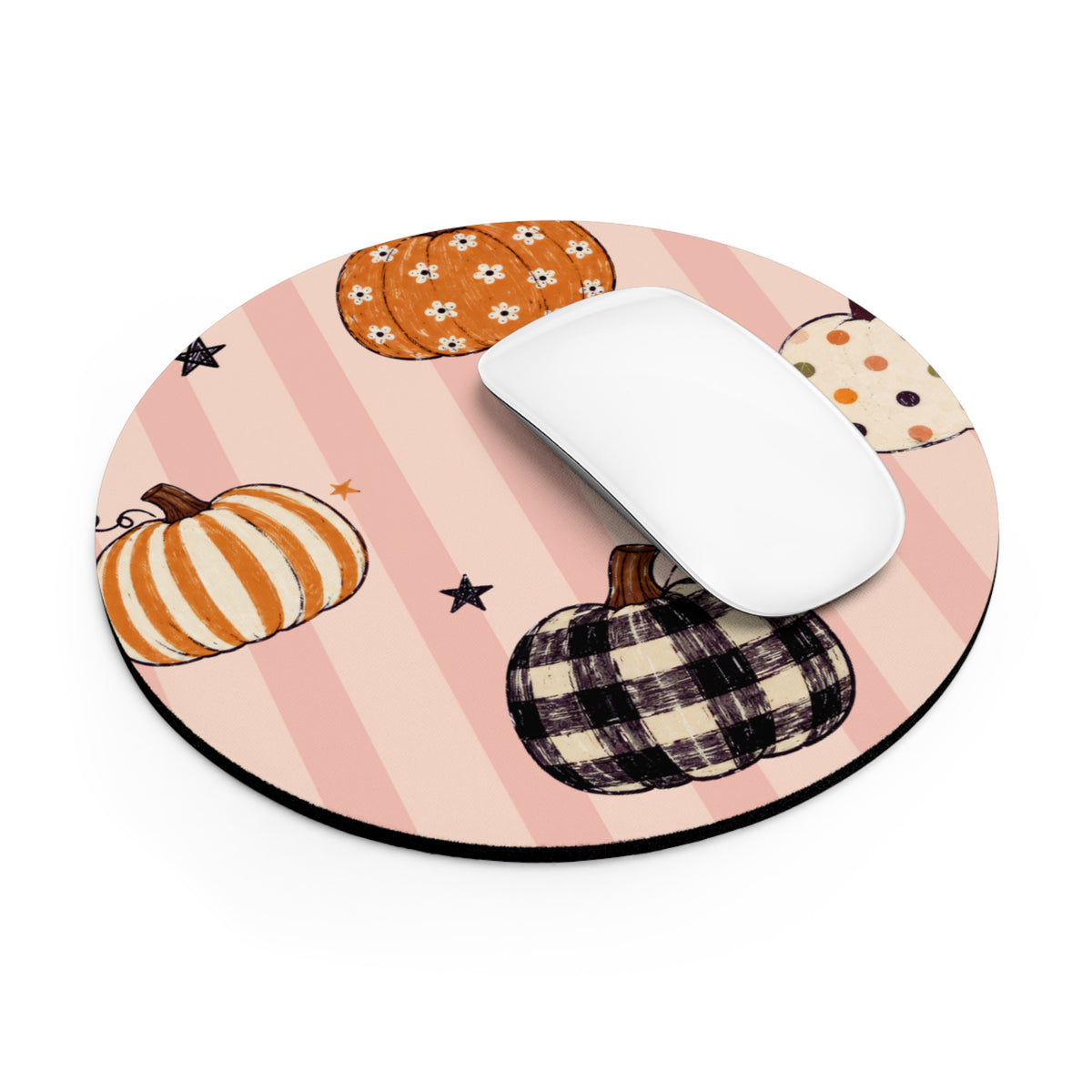 Round Mouse Pad – Pumpkin Picnic