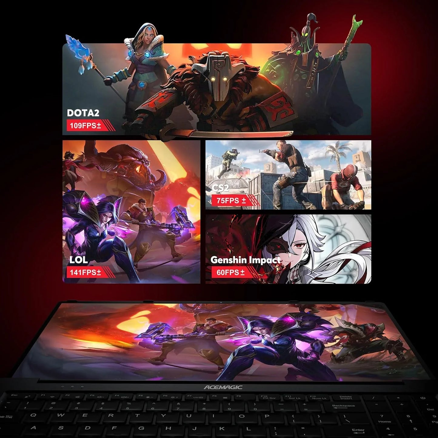 Laptop 16.1 FHD Gaming Laptop, AMD Ryzen 7 5700U, 16GB RAM, 512GB SSD, Windows 11 Pro, Graphite, Wifi 6, Backlit KB, Gray
