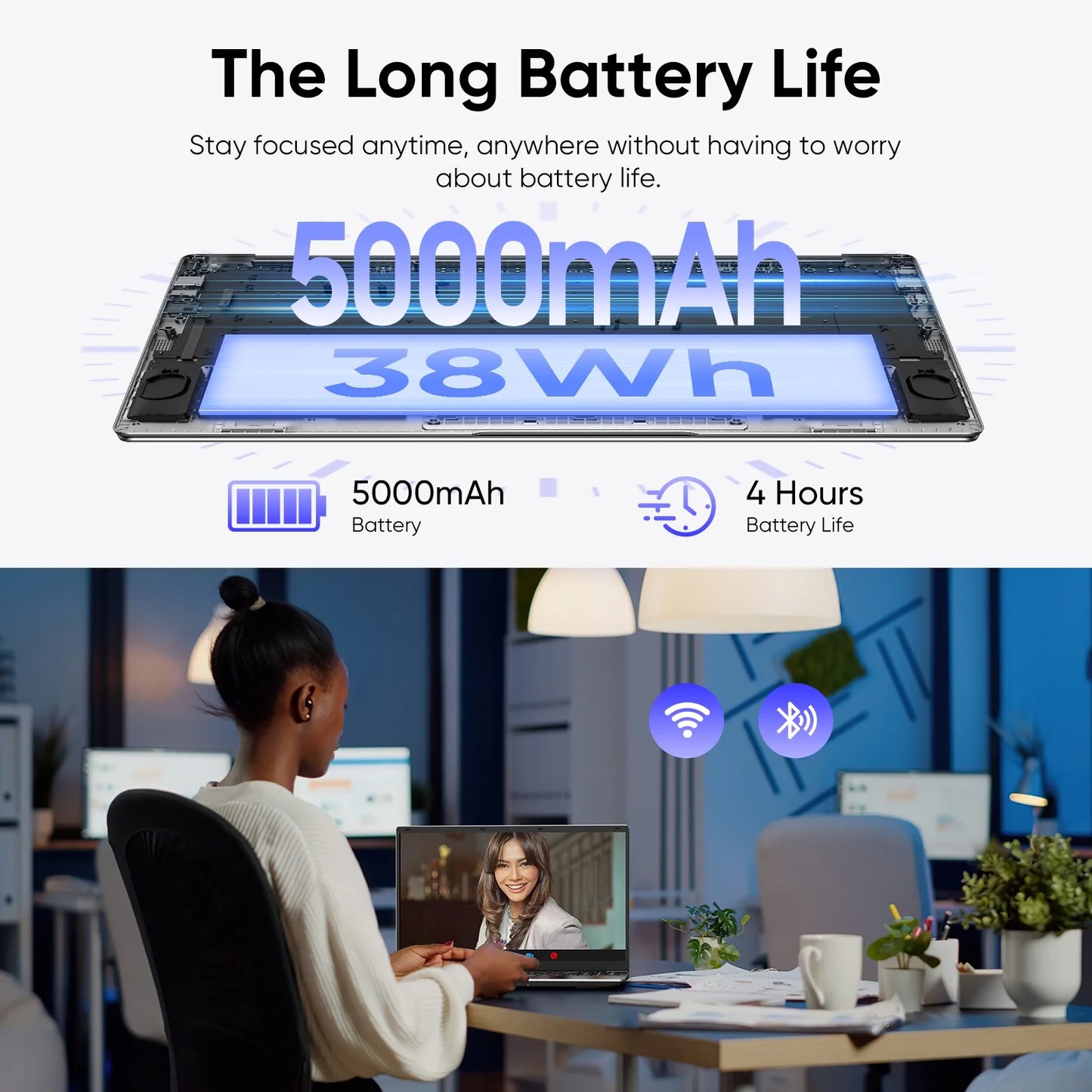 15.6" Laptop Computer,8Gb RAM 256GB Ssd,Windows 11 Pro Bussiness Notebook PC,MS Office 365,Intel Celeron N4000(Up to 2.6Ghz) 100% Srgb Screen,2.4G/5G Dual Band Wifi