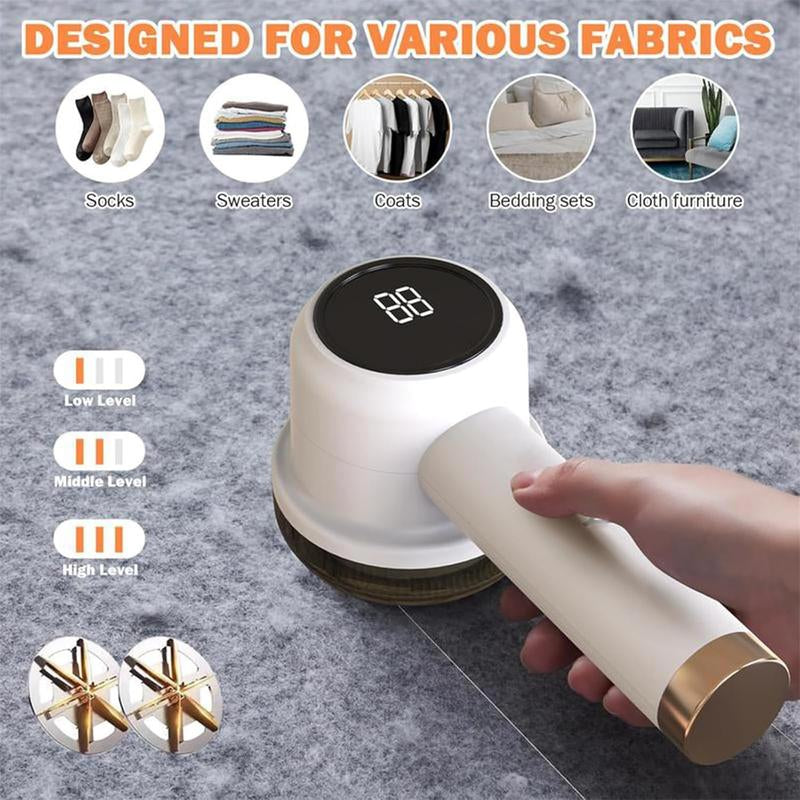 SUMZZZ 6-Blade Rechargeable Lint Shaver with LED Display