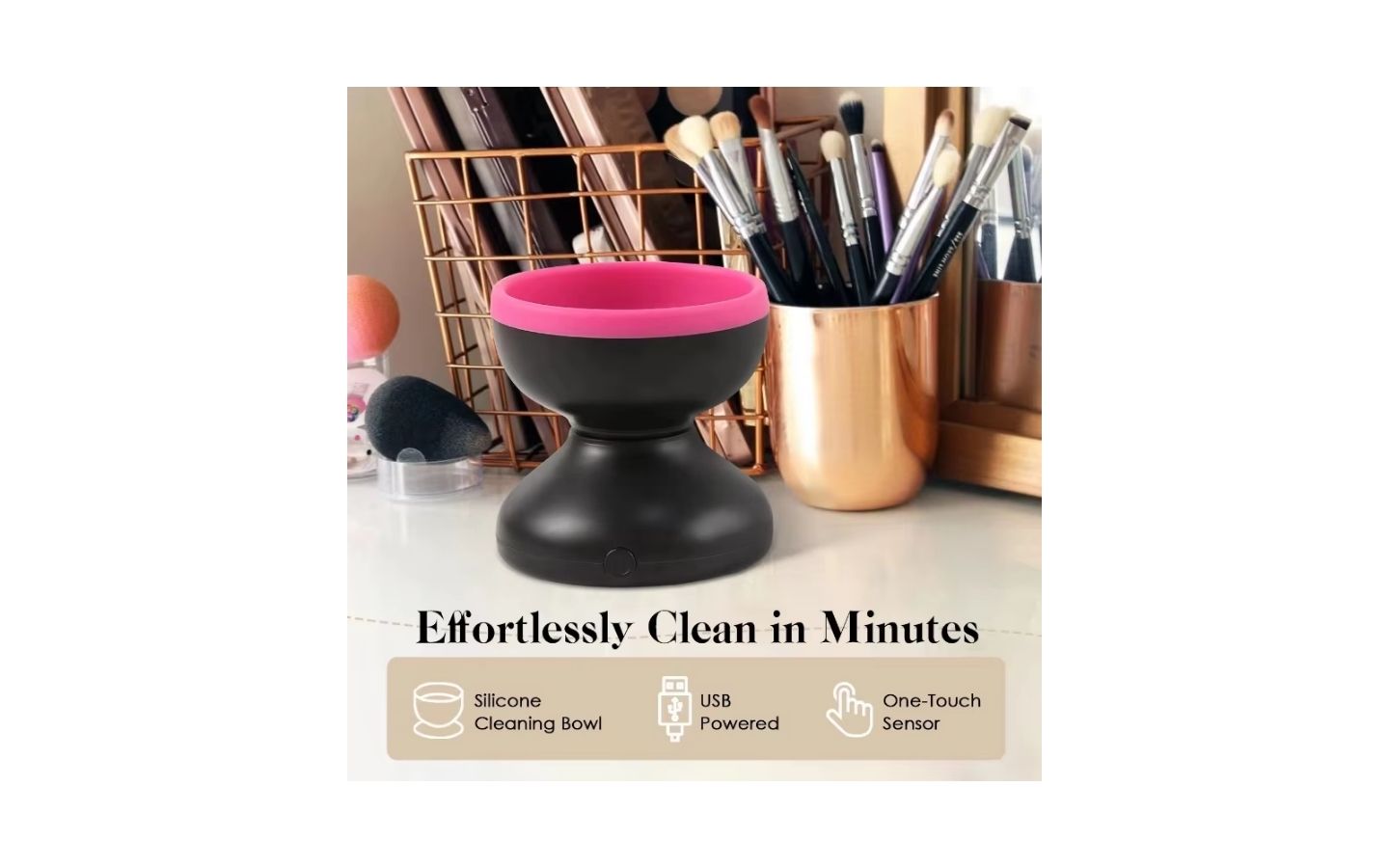 USB Makeup Brush Cleaner: Automatic Electric Wash & Dry, Silicone Tool