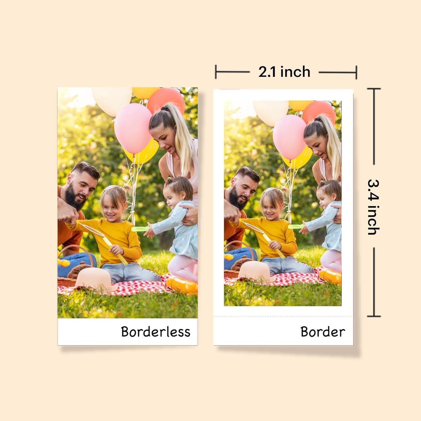 Mini Retro Photo Printer: 68 Sheet Bundle