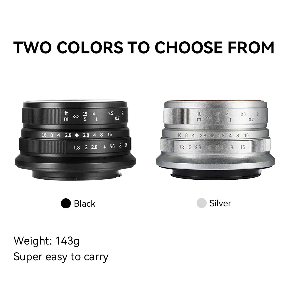 7Artisans 7 Artisans 25Mm F1.8 Manual Focus Prime Lens for Sony E/Fujifilm Fx/Canon Eos-M/Olympus and Panasonic Micro 4/3 Mount