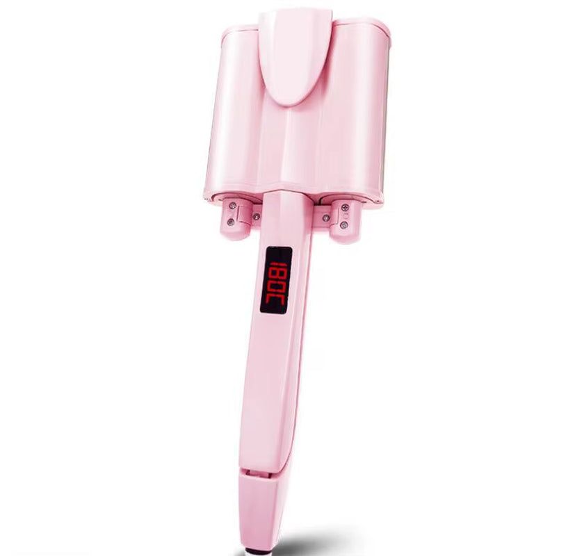 LCD 26Mm 32Mm Ceramic Three Tube Hair Curler Triple Barrel Deep Wave Water Ripple Egg Rolls Hair Curling Iron Hair Styling Tool