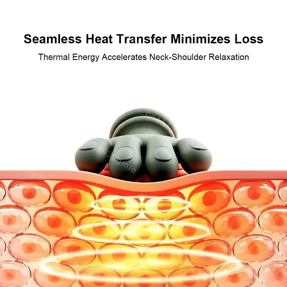 Neck Massager Red Light Hot Compress Cervical Spine Massager Shoulder Neck Shiatsu Kneading Trapezius Massage Relax Pain Relief
