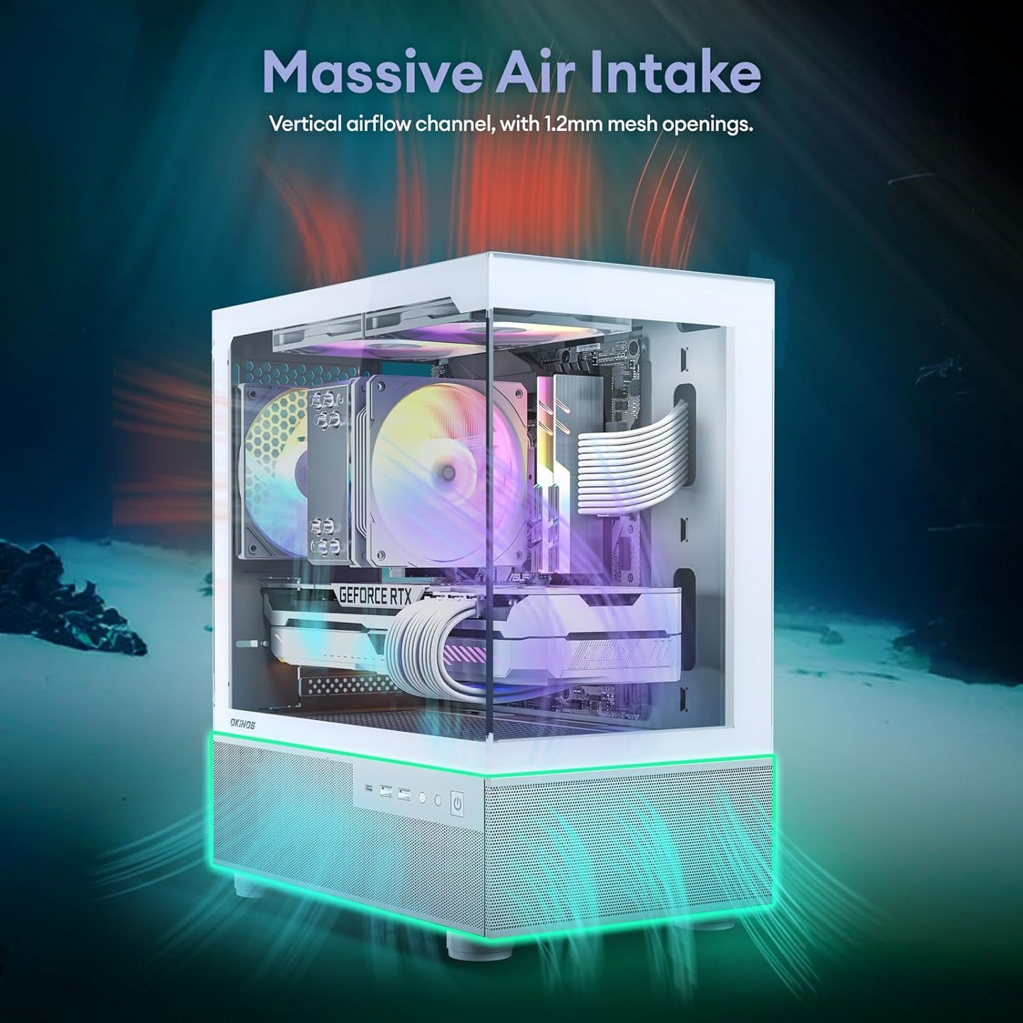 Aqua 3, Micro ATX Case, MATX PC Case with 3 X 120Mm 3-Pin ARGB Fan Pre-Installed