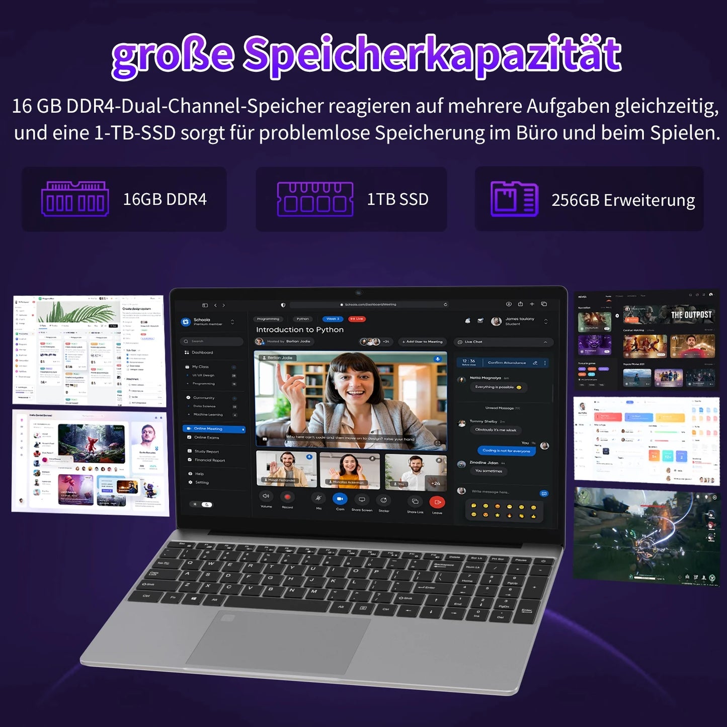 " 15.6"" Laptop, Intel Gen N95, 16GB RAM, 1TB Storage, FHD Display, Fingerprint Reader, Backlit Keyboard"