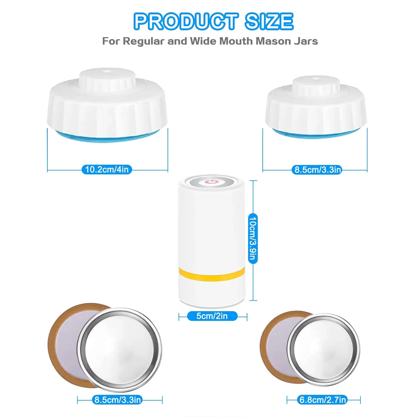 Electric Mason Jar Vacuum Sealer, Vacuum Sealer for Jars with Electric Vacuum Pump
