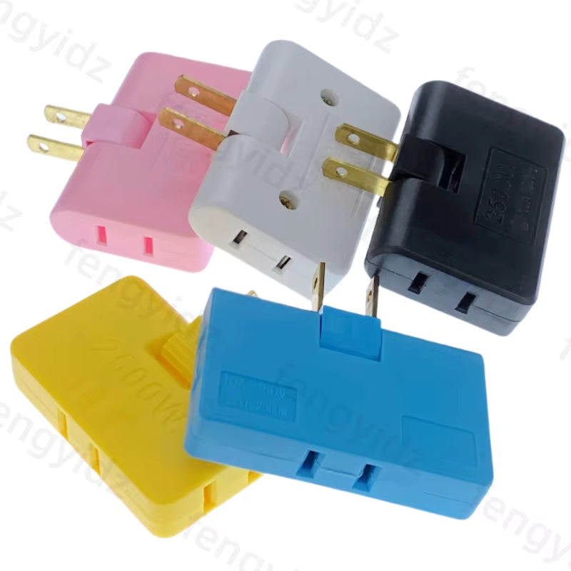 US Plug 180 Degree Rotatable Socket Converter 3 in 1 US Extension Plug Multi-Plug Mini Slim Wireless Outlet Adapter Sockets