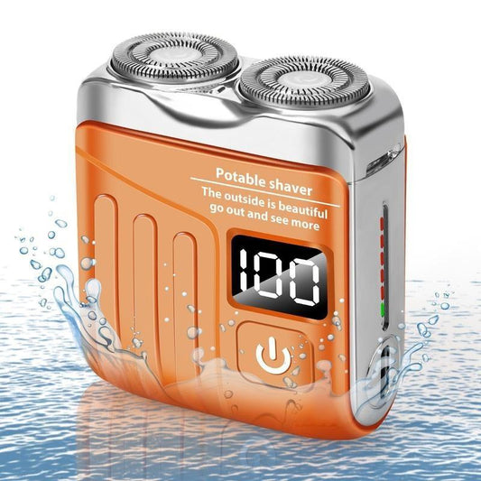 R19 Mini Electric Shaver for Men Magnetic Dual-Blade Razor Usb-Rechargeable Pocket Groomer Ultra-Compact Travel Shaver for Car Office Home Daily Care Smooth