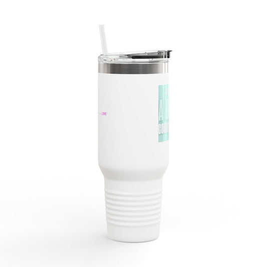 Never a Bad Connection – Mint Ice Cream 40oz Insulated Travel Mug with Handle and Straw