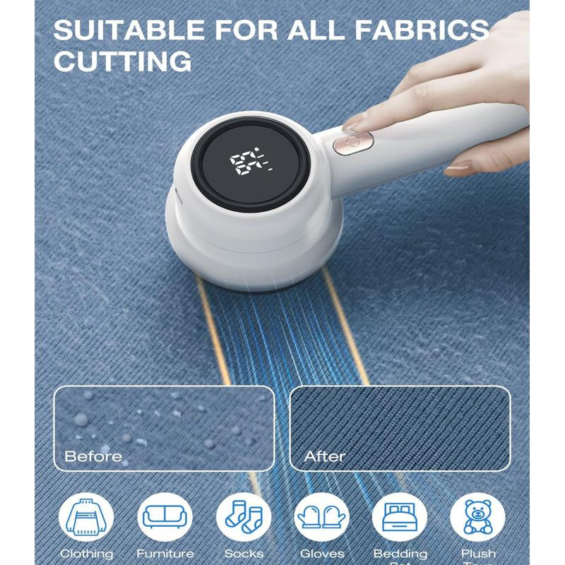 SUMZZZ 6-Blade Rechargeable Lint Shaver with LED Display