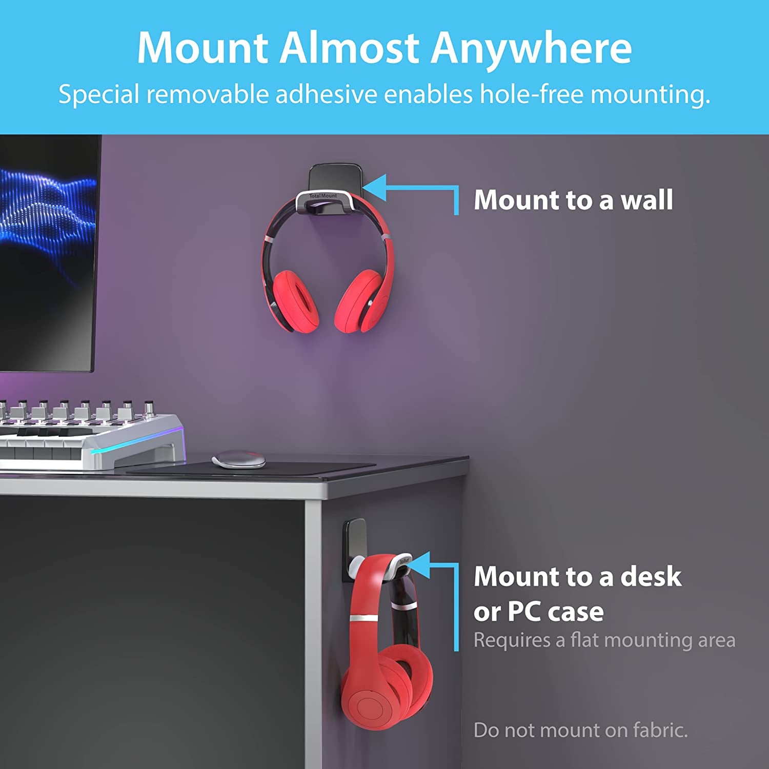 Damage-Free Headphone Wall Hanger