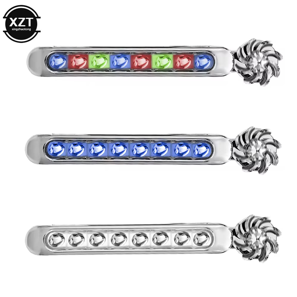 Stylish & Eco-Friendly: 2Pcs Wind Power LED Daytime Running Lights with Rotating Fan