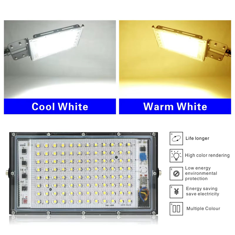100W LED Street Light AC 220V-240V Outdoor Floodlight Spotlight IP65 Waterproof Wall Light Garden Road Street Pathway Spot Light
