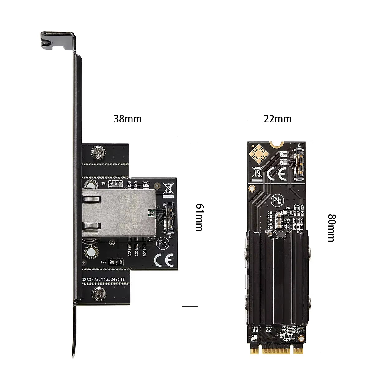 M.2 B+M Single-Port 10Gbe Network Card RJ45 Ethernet Network Adapter AQC113 Industrial Control Grade Server Network Card