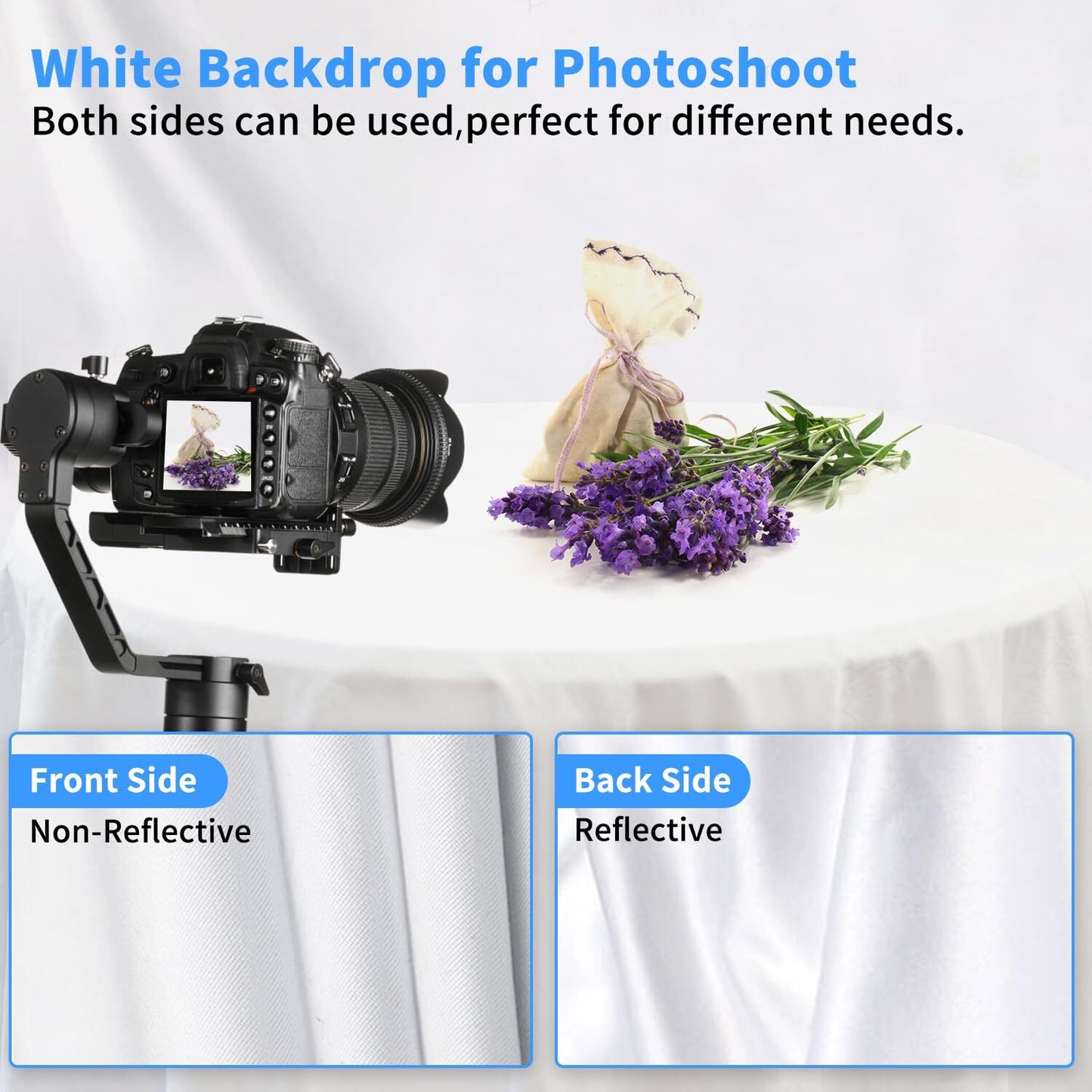 White Photo Backdrop Background, 10X20 Ft White Screen for Photography, Seaml...