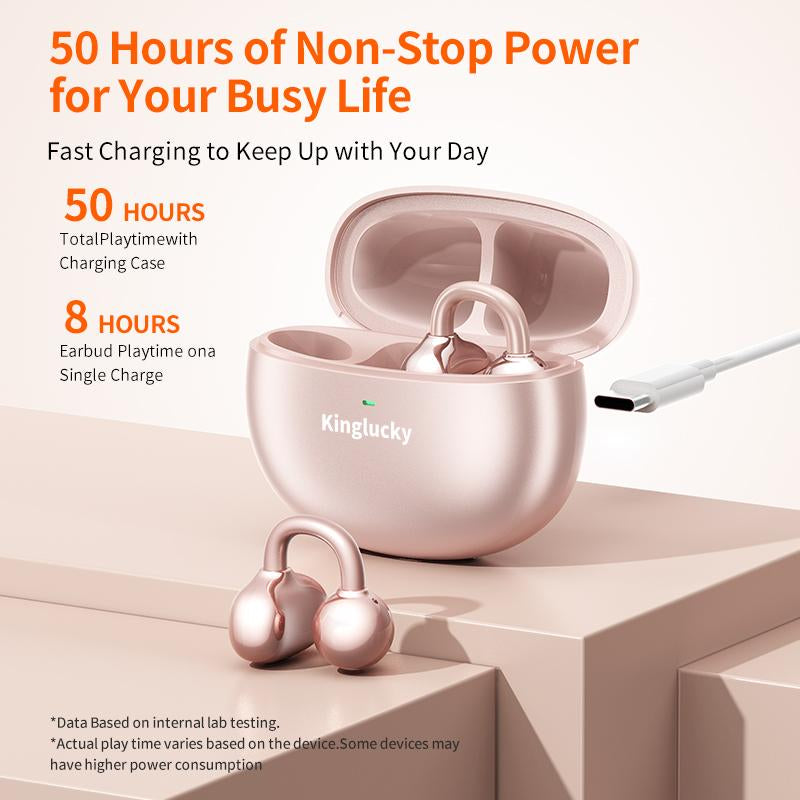 Long-Play Open-Ear Clip-On Butterfly Earbuds: Kinglucky, HiFi, for Apple & Samsung