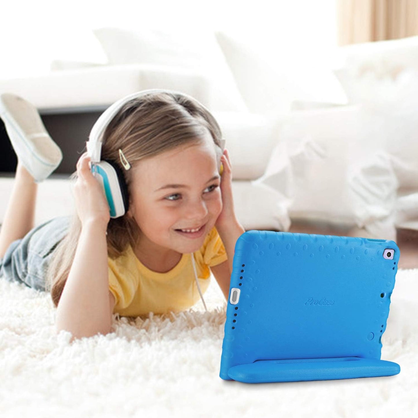 Shockproof Kids iPad Case with Handle for 10.2" (9th/8th/7th Gen), 10.5" Air/Pro: Lightweight & Convertible