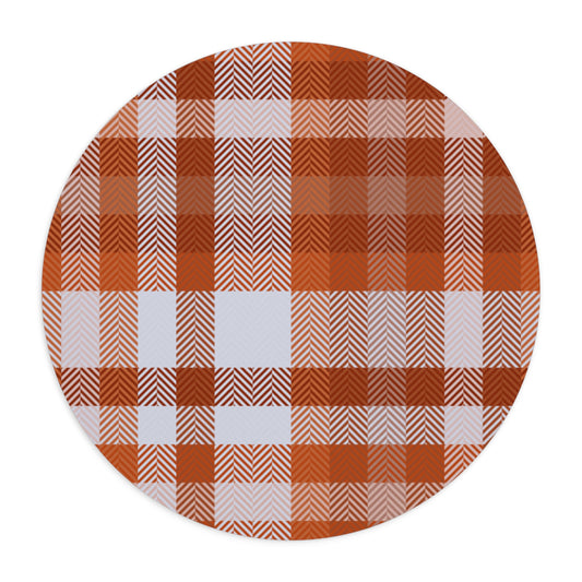 Round Mouse Pad – Spiced Plaid