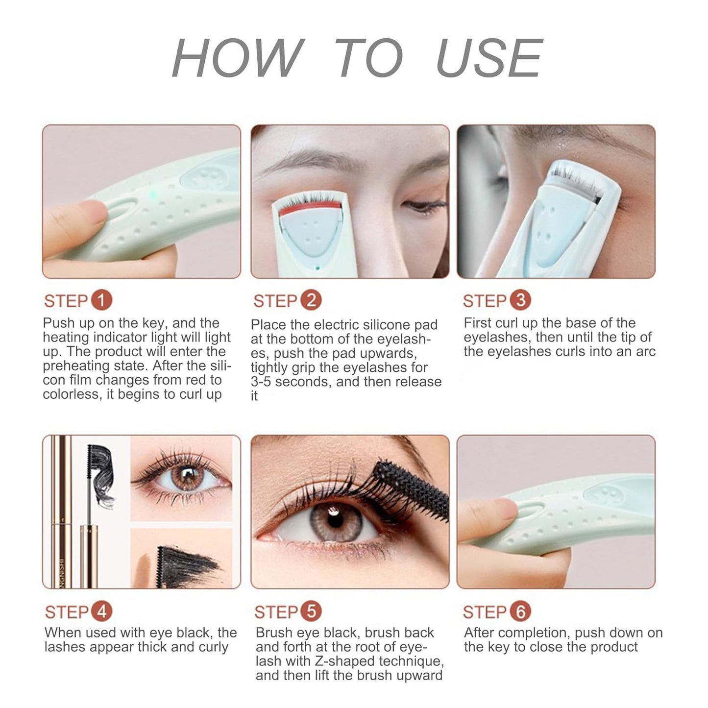 Heated Eyelash Curlers Handheld Electric Lash Curler Eyelash Curling Tool Long Lasting Curling Eyelash Makeup Tools Long-Lasting Heat for Beautiful Lashes