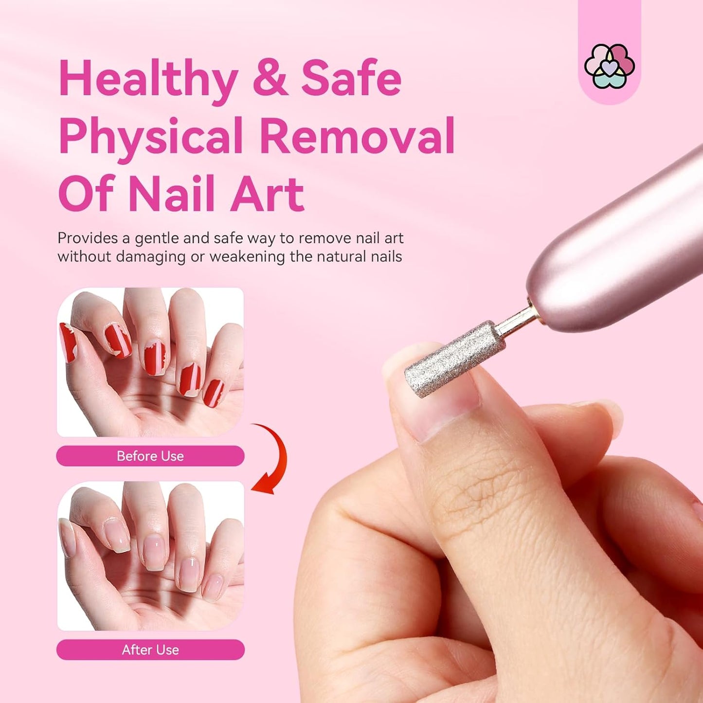 Electric Nail Drill: 2025 Electric Nail File Rose Efile Nail Drill Professional Manicure with 6PCS Nail Drill Bits Portable Nail File & Salon Use Manicure Pedicure at Home