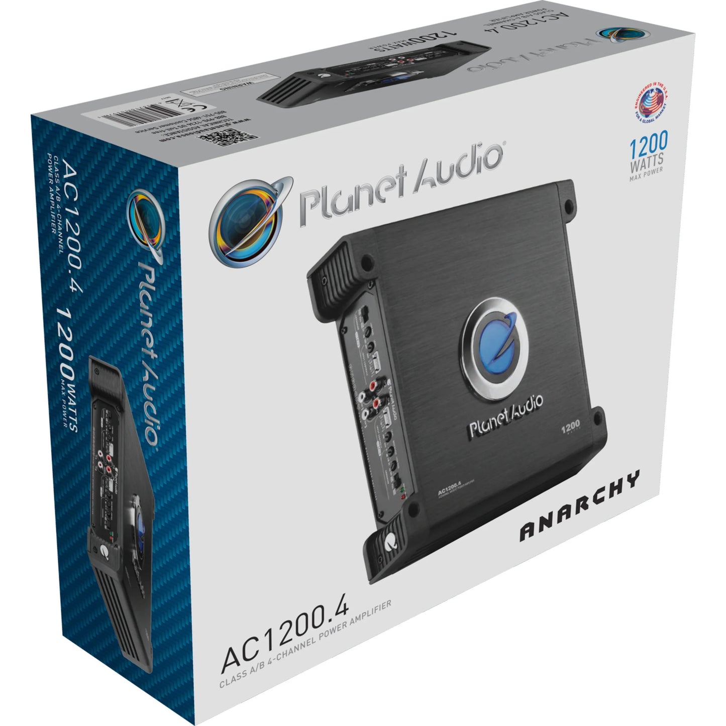AC1200.4 Bridgeable Vehicle Audio Amplifier, Black, 7.23 Lb