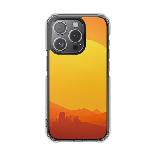 Clear Magnetic Phone Case — Desert Sunrise