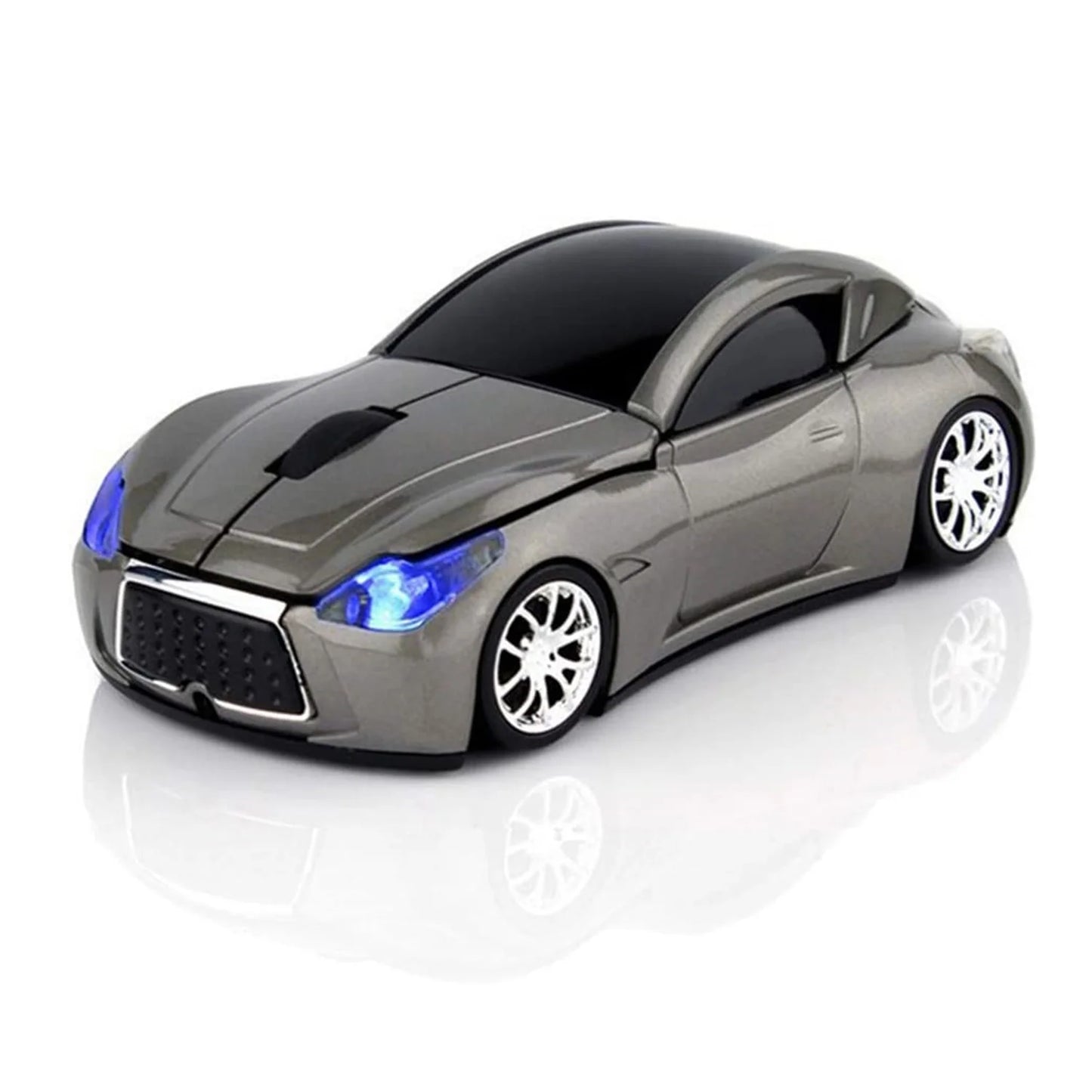 Wireless Mouse, 2.4Ghz Car Shape Mouse, Optical Cordless Mice with USB Receiver for PC Laptop Computer, Gray