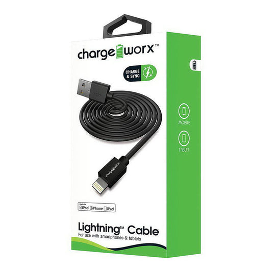 3-Foot Chargeworx Lightning Cable - Sync & Charge for Apple Devices