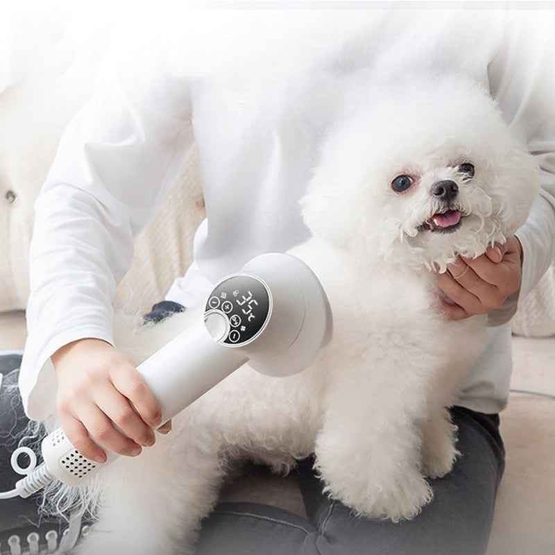 Smart Pet Hair Dryer - Silent Grooming Blow Dryer with Comb for Dogs & Cats (Safe & Gentle)