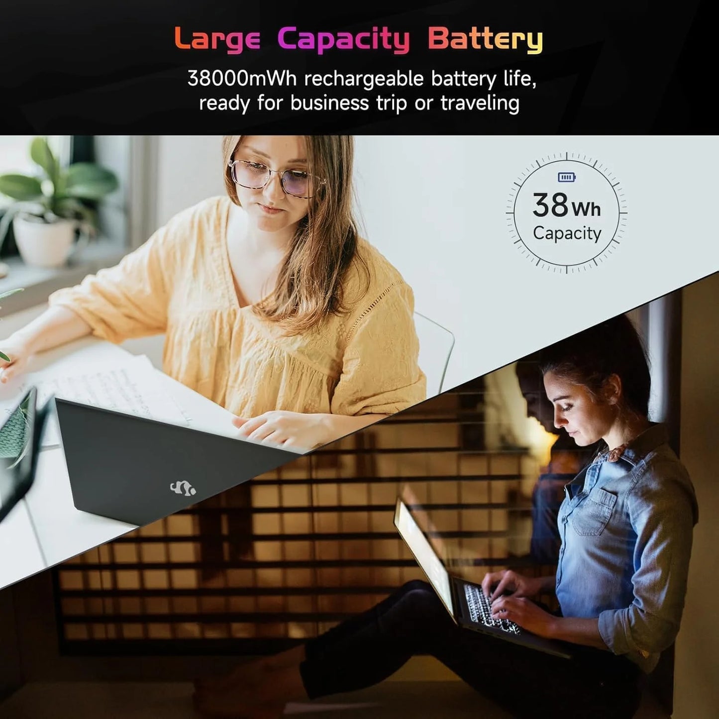 15.6'' FHD Laptop Computer, 16GB RAM 1TB SSD, Type-C 65W PD Fast Charger, Windows 11, 12Th Gen Intel N100 Processor, Fingerprint, Backlit Keyboard, Wifi 6 (Gray)