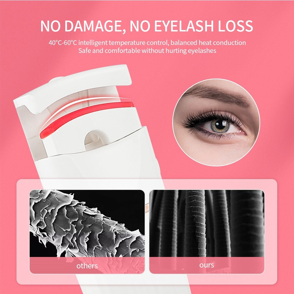 Electric Smart Heated Eyelash Curler Makeup Long Lasting Lashes Curl Beauty Tool