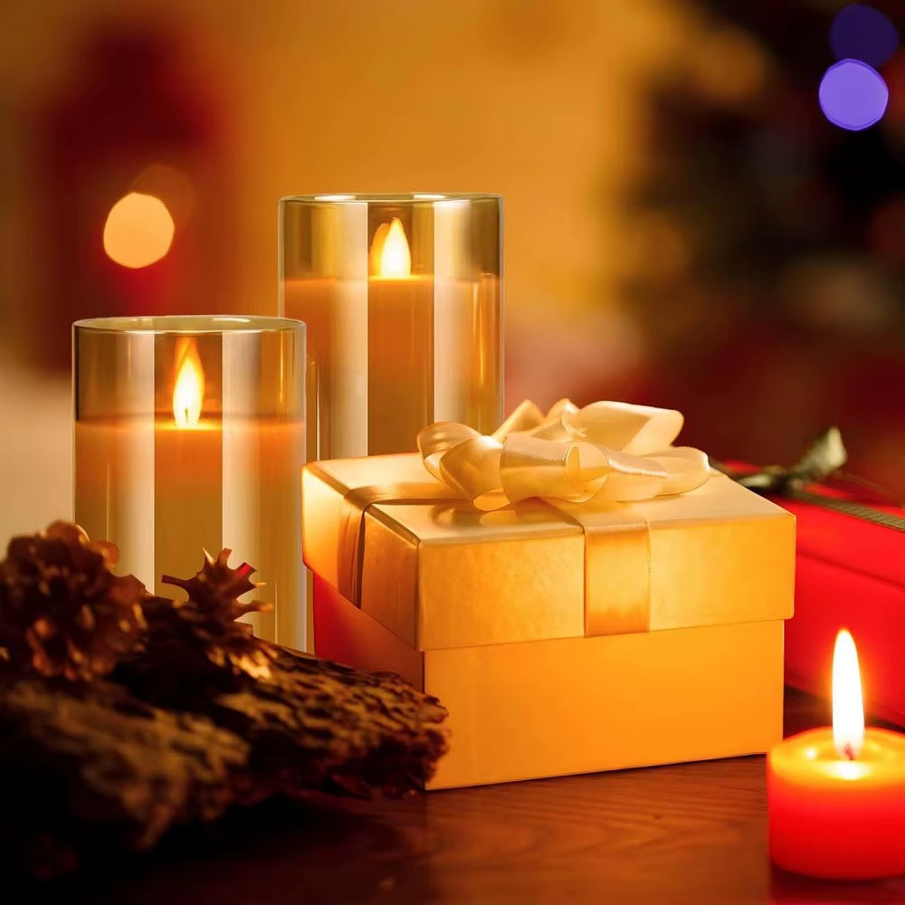 LED Acrylic Candle Set with Remote & Timer