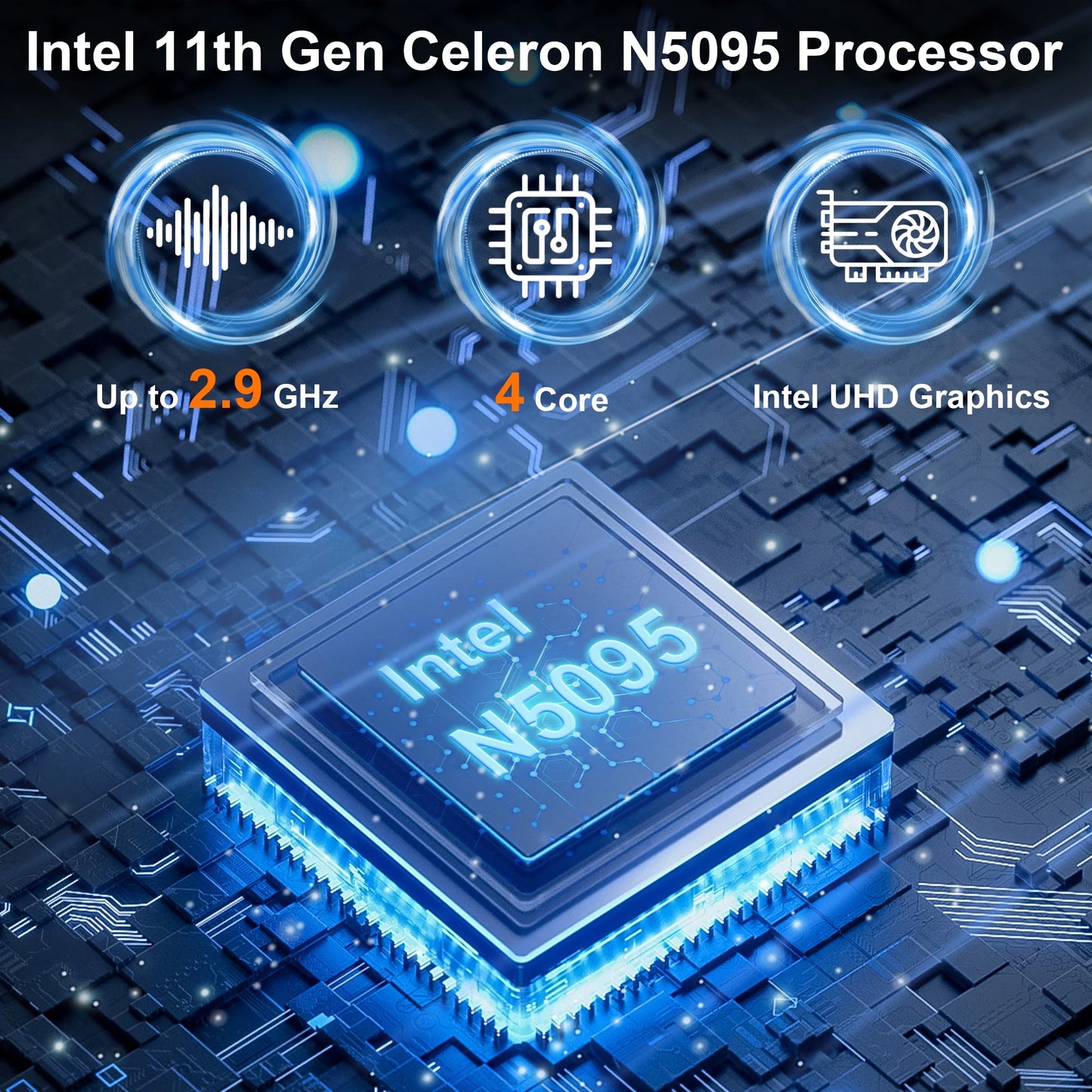 15.6 Inch 1080P FHD Laptop Computer 16GB RAM 512GB SSD with 4 Core Intel Celeron N5095, Fingerprint, Backlit Keyboard, Windows 11 Pro
