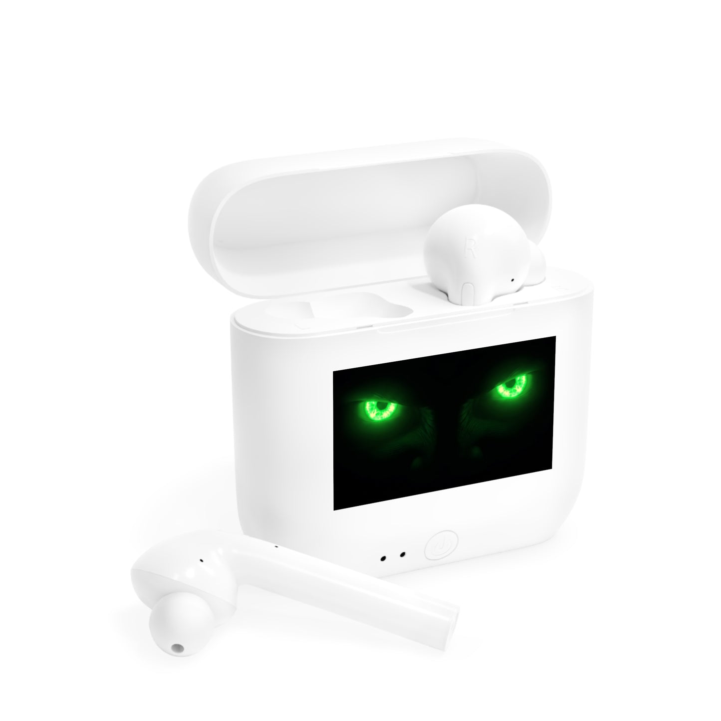 Wireless Earbuds – Neon Green Monster Eyes