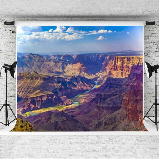 7(W) X5(H) FT Grand Cayon Aerial View Picture Photography Backdrop Arizona River Stream Rock Plateau Background Party Banner Photo Shoot Studio Props