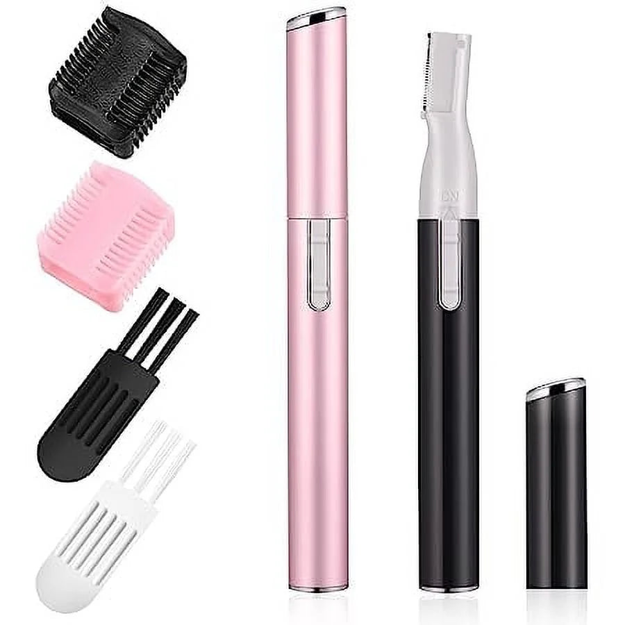 Electric Eyebrow Trimmer Women'S Eyebrow Shaver Painless Eyebrow Razor Facial Hair Trimmer, Battery-Operated Facial Hair Remover for Eyebrow Trimmer, Leg Hair, Armpit Hair-Pink