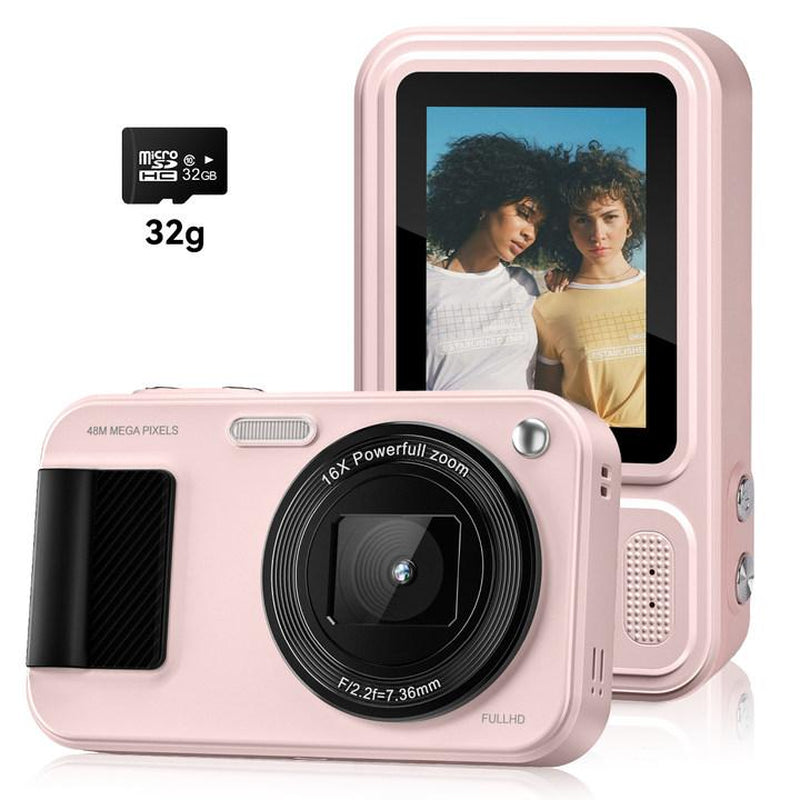 Easy-to-Use 48MP Digital Camera: 1080P Video, 18X Zoom, Auto Focus, Anti-Shake & 2.4" Screen