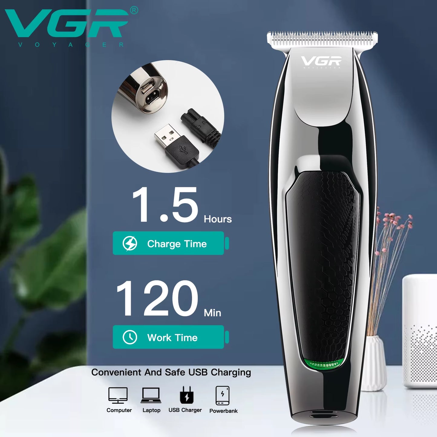 Hair Cutting Machine Rechargeable Haircut Machine Cordless Hair Trimmer Professional Hair Clipper Trimmer for Men V-030