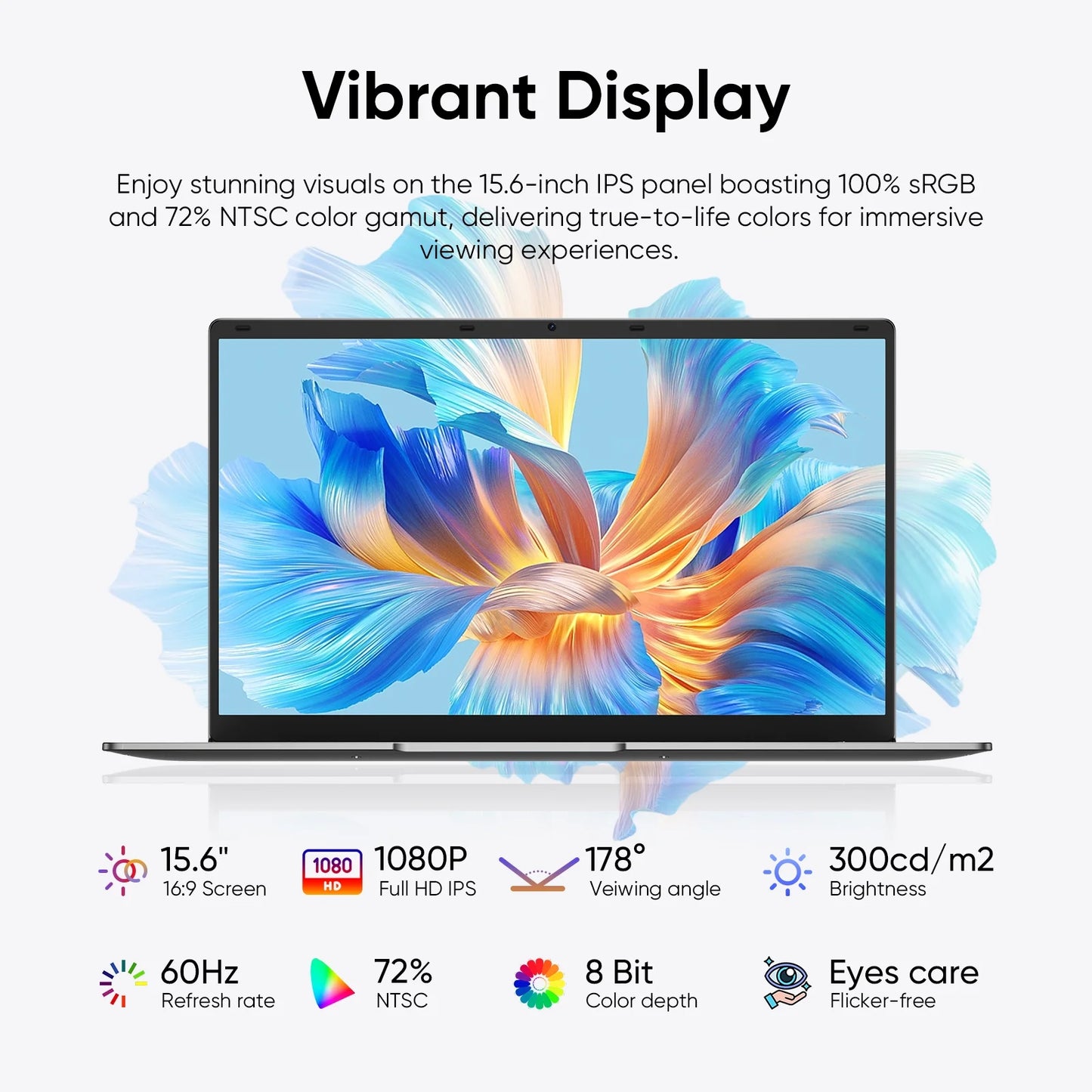 15.6" Laptop Computer,8Gb RAM 256GB Ssd,Windows 11 Pro Bussiness Notebook PC,MS Office 365,Intel Celeron N4000(Up to 2.6Ghz) 100% Srgb Screen,2.4G/5G Dual Band Wifi