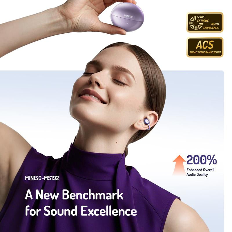 Comfortable Open Ear Wireless Earbuds: MINISO MS192 (50H Battery, Clip-On)